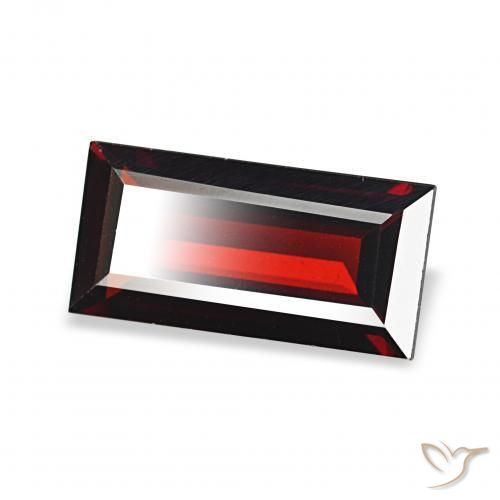 1.78 ct Red Almandine Garnet Stone, Natural Almandine Garnet in Baguette Facet Shape for Sale