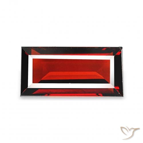 2.04 ct Red Almandine Garnet Gemstone, Almandine Garnet Gem in Baguette Facet Shape for Sale.
