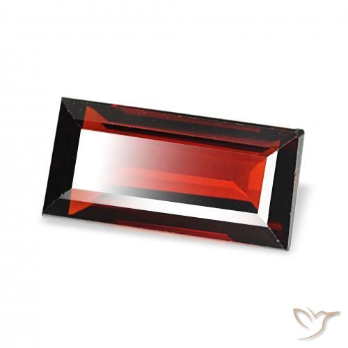 2.04 ct Red Almandine Garnet Stone, Natural Almandine Garnet in Baguette Facet Shape for Sale
