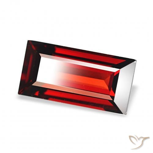 2.51 ct Red Almandine Garnet Stone, Natural Almandine Garnet in Baguette Facet Shape for Sale
