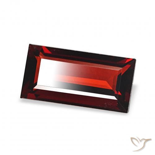 1.61 ct Red Almandine Garnet Stone, Natural Almandine Garnet in Baguette Facet Shape for Sale