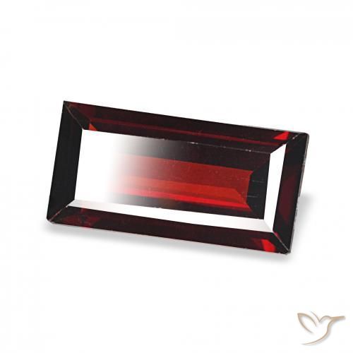 1.59 ct Red Almandine Garnet Stone, Natural Almandine Garnet in Baguette Facet Shape for Sale
