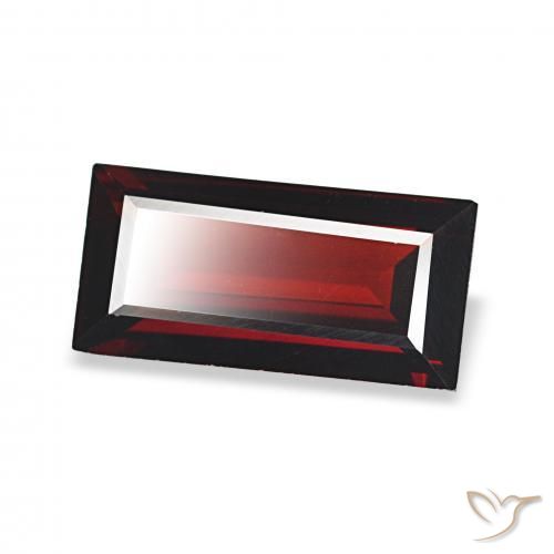 1.63 ct Red Almandine Garnet Stone, Natural Almandine Garnet in Baguette Facet Shape for Sale