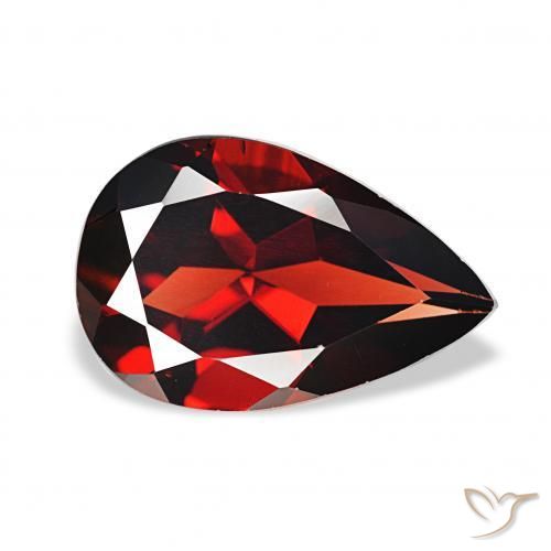 3.48 ct Red Almandine Garnet Stone, Natural Almandine Garnet in Pear Facet Shape for Sale