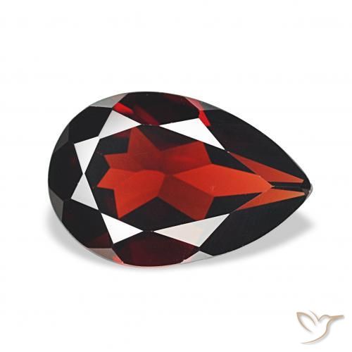 3.22 ct Red Almandine Garnet Stone, Natural Almandine Garnet in Pear Facet Shape for Sale