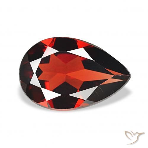 3.17 ct Red Almandine Garnet Stone, Natural Almandine Garnet in Pear Facet Shape for Sale