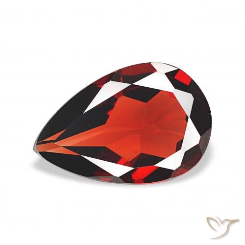 3.16ct Medium Red Almandine Garnet, Pear Shape, VVS-VS