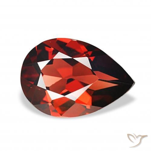 2.51 ct Red Almandine Garnet Stone, Natural Almandine Garnet in Pear Facet Shape for Sale