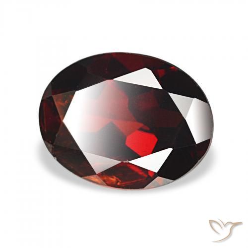 2.02 ct Red Almandine Garnet Stone, Natural Almandine Garnet in Oval Facet Shape for Sale