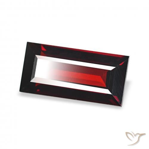 1.67 ct Red Almandine Garnet Stone, Natural Almandine Garnet in Baguette Facet Shape for Sale