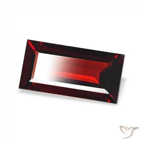 1.65 ct Red Almandine Garnet Stone, Natural Almandine Garnet in Baguette Facet Shape for Sale