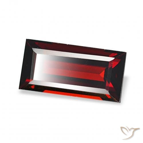 2.06 ct Red Almandine Garnet Stone, Natural Almandine Garnet in Baguette Facet Shape for Sale