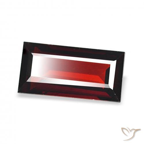 2.01 ct Red Almandine Garnet Stone, Natural Almandine Garnet in Baguette Facet Shape for Sale