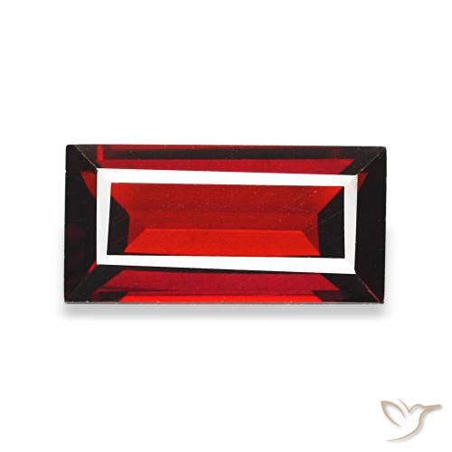 1.82 ct Red Almandine Garnet Gemstone, Almandine Garnet Gem in Baguette Facet Shape for Sale.