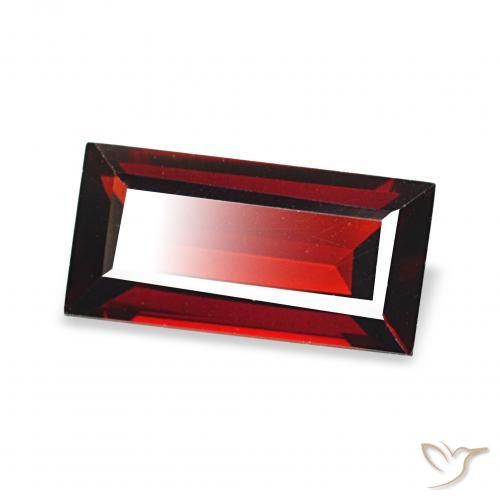 1.82 ct Red Almandine Garnet Stone, Natural Almandine Garnet in Baguette Facet Shape for Sale