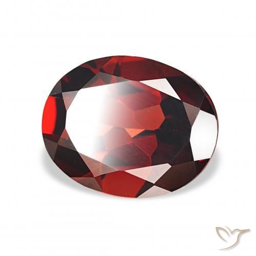 3.73 ct Red Almandine Garnet Stone, Natural Almandine Garnet in Oval Facet Shape for Sale