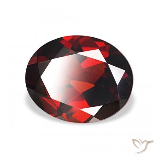 2.66 ct Red Almandine Garnet Stone, Natural Almandine Garnet in Oval Facet Shape for Sale