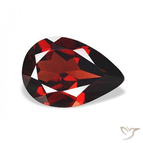 3.31 ct Red Almandine Garnet Stone, Natural Almandine Garnet in Pear Facet Shape for Sale