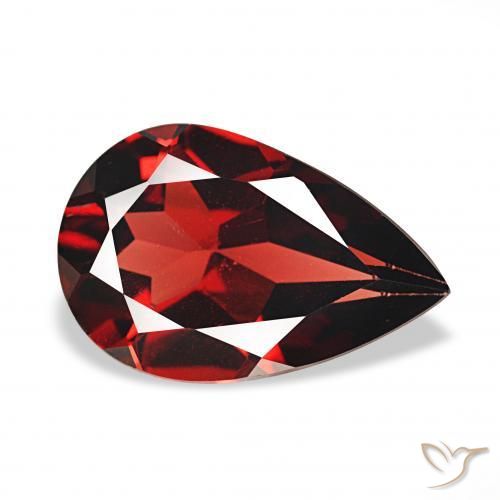 3.10 ct Red Almandine Garnet Stone, Natural Almandine Garnet in Pear Facet Shape for Sale