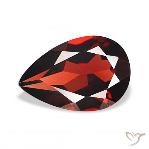 3.20 ct Red Almandine Garnet Gemstone, Almandine Garnet Gem in Pear Facet Shape for Sale.