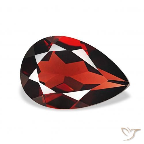 3.20 ct Red Almandine Garnet Stone, Natural Almandine Garnet in Pear Facet Shape for Sale