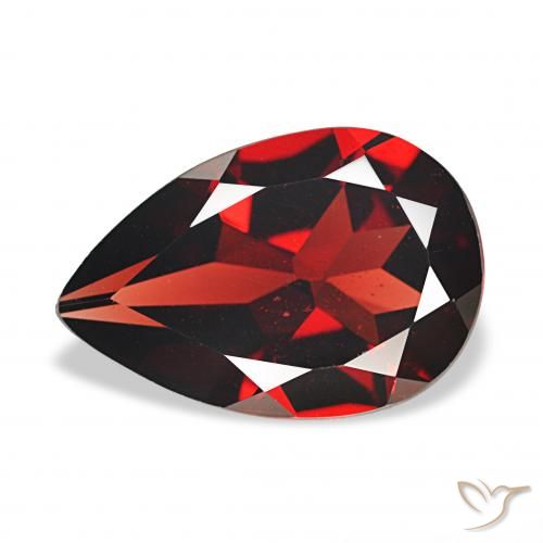 3.27ct Dark Red Almandine Garnet, Pear Shape, VVS-VS