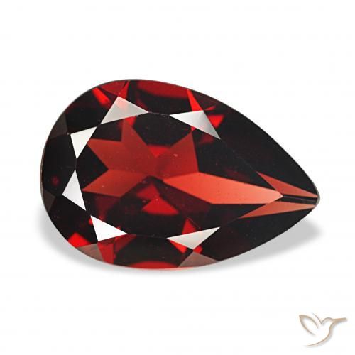 3.27 ct Red Almandine Garnet Stone, Natural Almandine Garnet in Pear Facet Shape for Sale