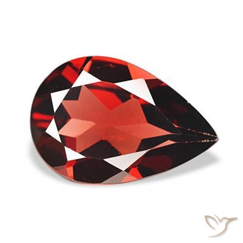2.93 ct Red Almandine Garnet Stone, Natural Almandine Garnet in Pear Facet Shape for Sale