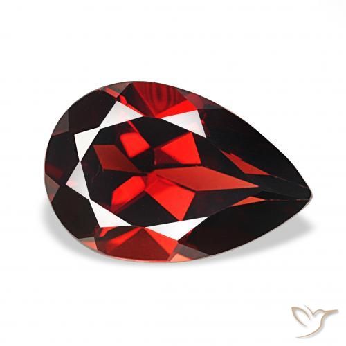 3.43 ct Red Almandine Garnet Stone, Natural Almandine Garnet in Pear Facet Shape for Sale