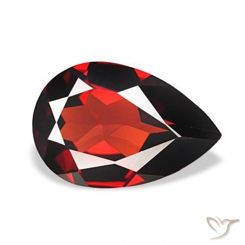 2.83 ct Red Almandine Garnet Stone, Natural Almandine Garnet in Pear Facet Shape for Sale