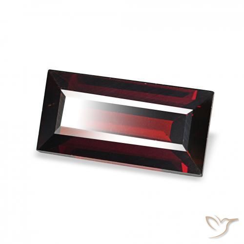 1.69 ct Red Almandine Garnet Stone, Natural Almandine Garnet in Baguette Facet Shape for Sale