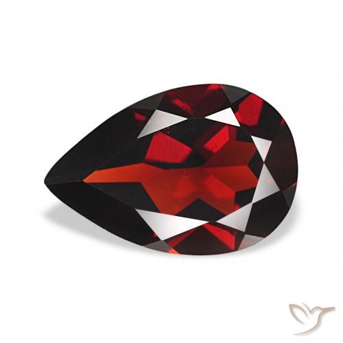 3.14ct Dark Red Almandine Garnet, Pear Shape, VVS