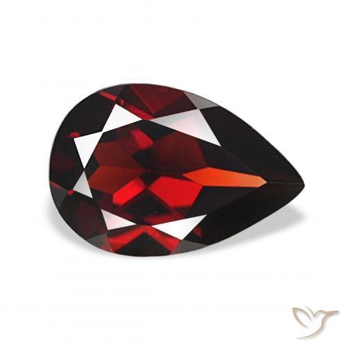 3.14 ct Red Almandine Garnet Stone, Natural Almandine Garnet in Pear Facet Shape for Sale