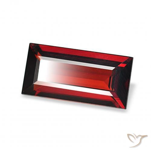 1.62 ct Red Almandine Garnet Stone, Natural Almandine Garnet in Baguette Facet Shape for Sale