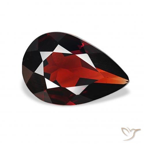 2.38 ct Red Almandine Garnet Stone, Natural Almandine Garnet in Pear Facet Shape for Sale