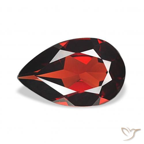 2.70 ct Red Almandine Garnet Gemstone, Almandine Garnet Gem in Pear Facet Shape for Sale.