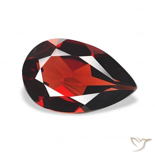 2.70 ct Red Almandine Garnet Stone, Natural Almandine Garnet in Pear Facet Shape for Sale