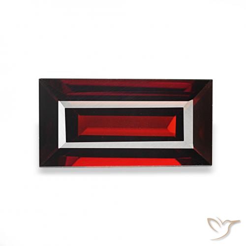 1.78 ct Red Almandine Garnet Gemstone, Almandine Garnet Gem in Baguette Facet Shape for Sale.