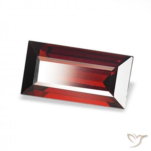 1.78 ct Red Almandine Garnet Stone, Natural Almandine Garnet in Baguette Facet Shape for Sale