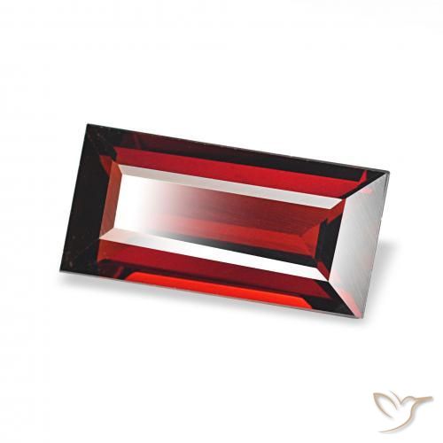 1.61 ct Red Almandine Garnet Stone, Natural Almandine Garnet in Baguette Facet Shape for Sale
