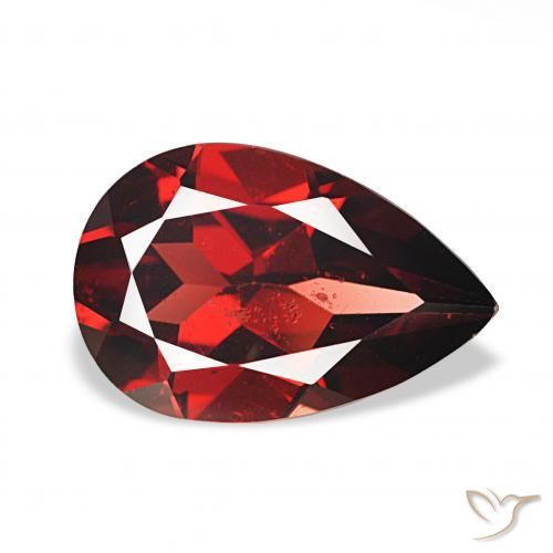 3.53 ct Red Almandine Garnet Stone, Natural Almandine Garnet in Pear Facet Shape for Sale