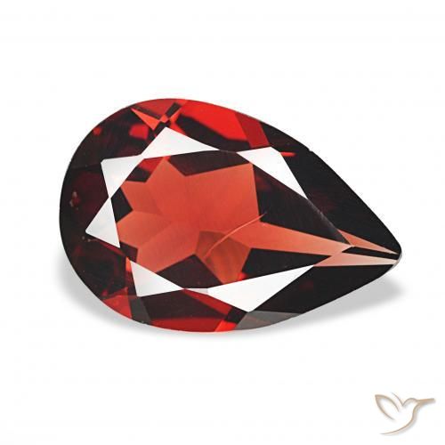 2.62 ct Red Almandine Garnet Stone, Natural Almandine Garnet in Pear Facet Shape for Sale