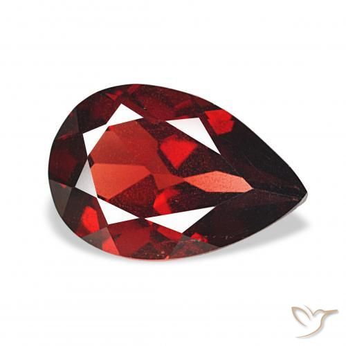 3.25 ct Red Almandine Garnet Stone, Natural Almandine Garnet in Pear Facet Shape for Sale