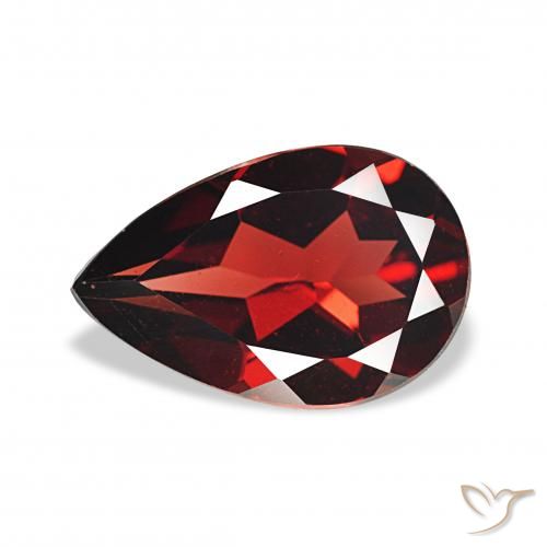 3.22ct Deep Red Almandine Garnet, Pear Shape, VS