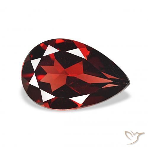 3.22 ct Red Almandine Garnet Stone, Natural Almandine Garnet in Pear Facet Shape for Sale