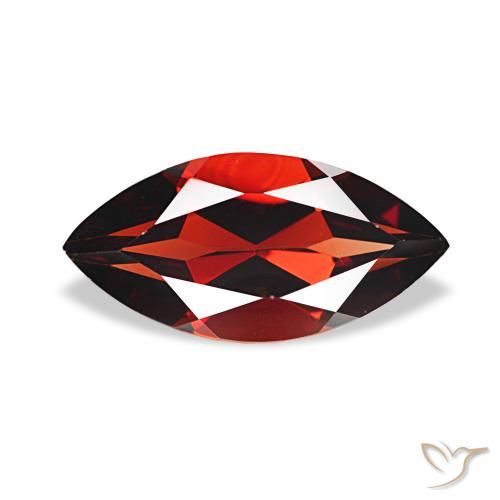 1.96 ct Red Almandine Garnet Gemstone, Almandine Garnet Gem in Marquise Facet Shape for Sale.