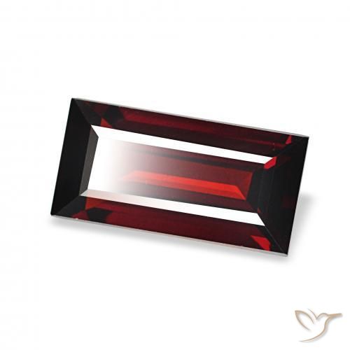 1.76 ct Red Almandine Garnet Stone, Natural Almandine Garnet in Baguette Facet Shape for Sale