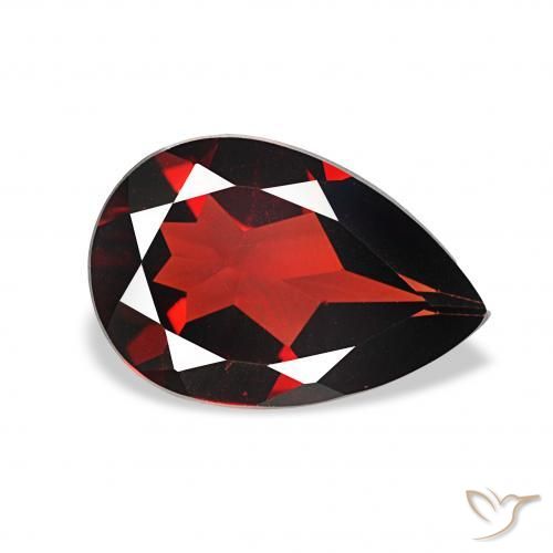 2.92 ct Red Almandine Garnet Stone, Natural Almandine Garnet in Pear Facet Shape for Sale