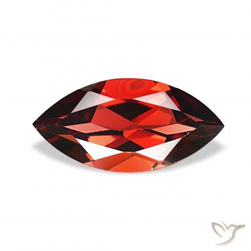 2.17 ct Red Almandine Garnet Gemstone, Almandine Garnet Gem in Marquise Facet Shape for Sale.