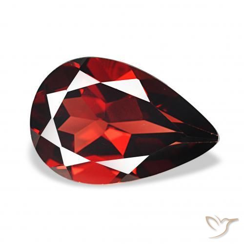 3.23 ct Red Almandine Garnet Gemstone, Almandine Garnet Gem in Pear Facet Shape for Sale.